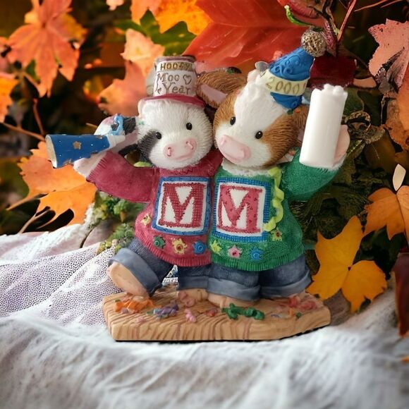Marys Moo Moos Hoofy Moo Year 540951 Cow Figurine Millennium Enesco Vintage - Picture 12 of 13
